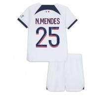 Echipament fotbal Paris Saint-Germain Nuno Mendes #25 Tricou Deplasare 2023-24 pentru copii maneca scurta (+ Pantaloni scurti)